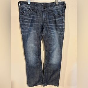 Affliction Jade Bootcut Jeans 26 Blue Premium Distressed Bling Dark